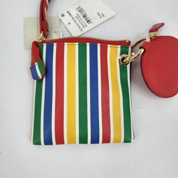 14TH & UNION Daisy Duo Rainbow Stripe Wristlet & Coin Pouch Leather NWT - Picture 3 of 8